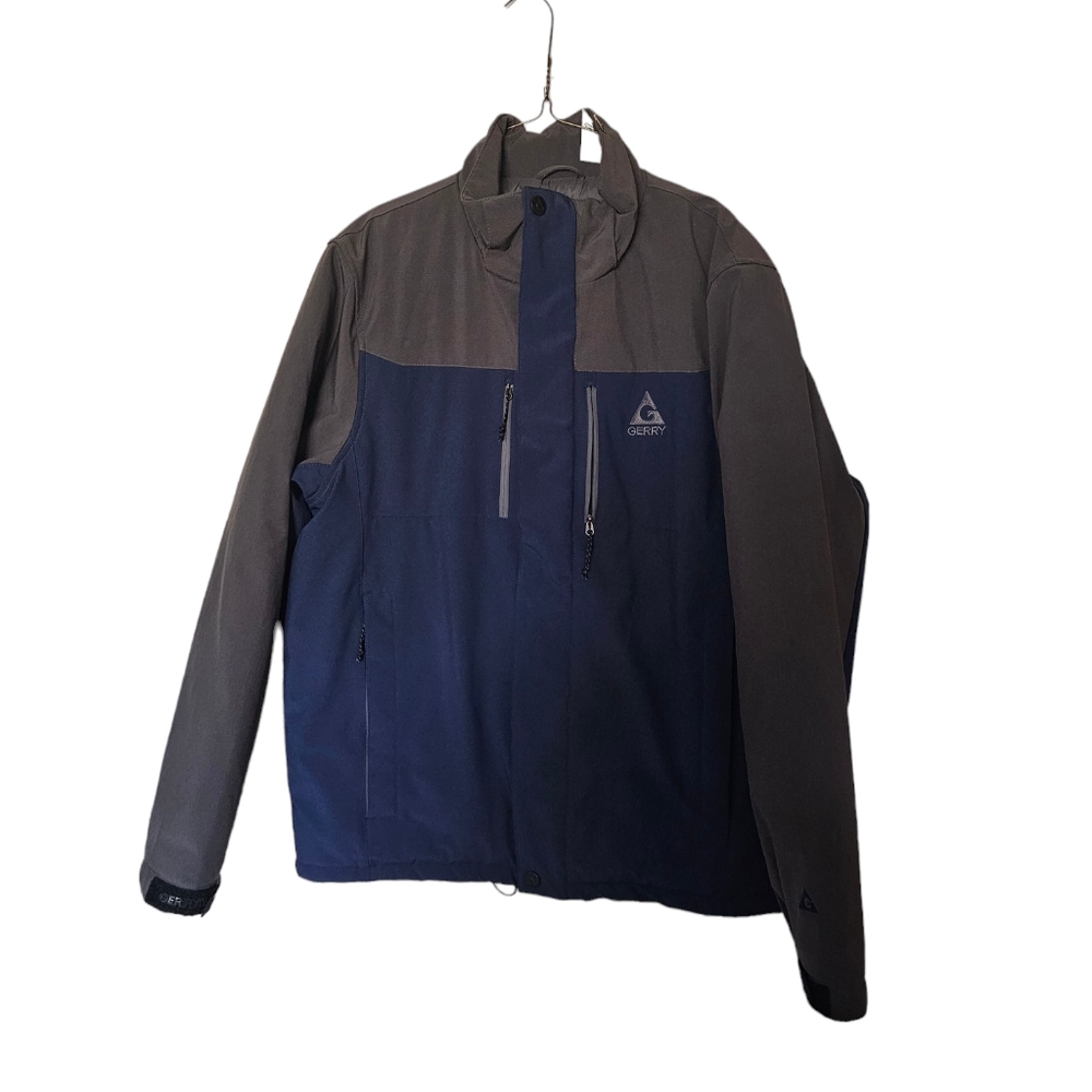 Gerry Jacket Mens LG Blue Grey Winter Insulated Rain Snow Quality Coat Thick